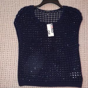 Sleeveless mesh sweater vest